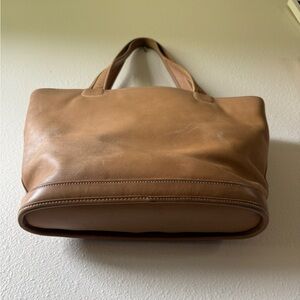 Coach bucket bag tan. Clean with over the shoulder straps